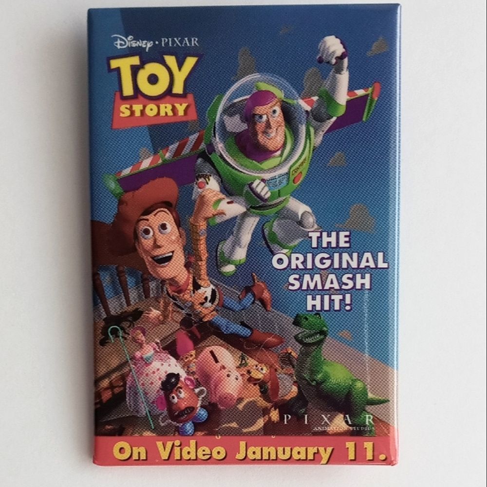 Vintage Movie Pin Promotional Button of Toy Story 1995 Movie Blockbuster